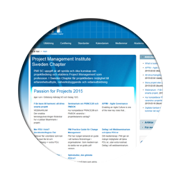 Webbplats åt PMI Sweden Chapter med medlemslinloggning